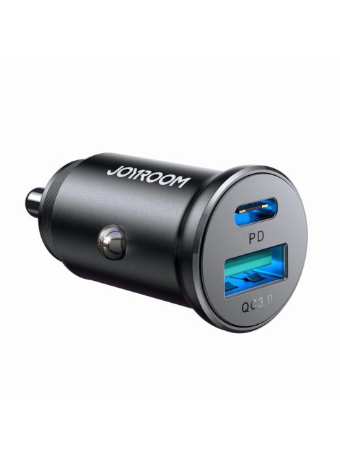 Joyroom JR-CCN05 30W USB-A USB-C mini car charger - black