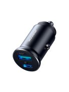 Joyroom JR-CCN05 30W USB-A USB-C mini car charger - black