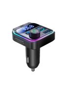 Joyroom JR-CCB01 48W FM transmitter 2x USB-A USB-C with dual microphone - black