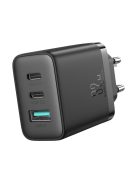 Joyroom JR-TCF10 fast charger 2x USB-C USB-A 32W - black