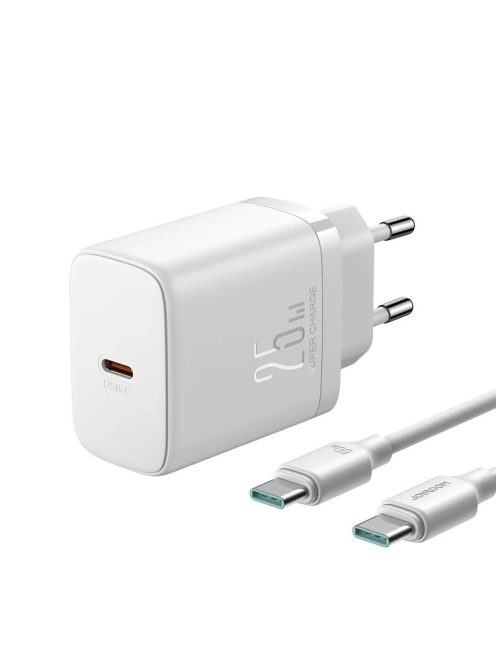 Joyroom JR-TCF11 fast charger with a power of up to 25W + USB-C / USB-C cable 1m - white