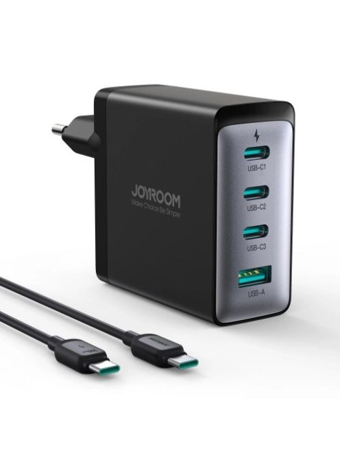 Joyroom JR-TCG04EU 100W GaN charger 3x USB-C USB-A + USB-C / USB-C cable 100W - black