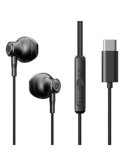 Joyroom TYPE-C Series JR-EC07 USB-C in-ear headphones metal - black