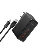 Baseus GaN5 Pro GaN charger 2x USB-C / USB-A 160W - black + USB-C - USB-C 240W cable - black