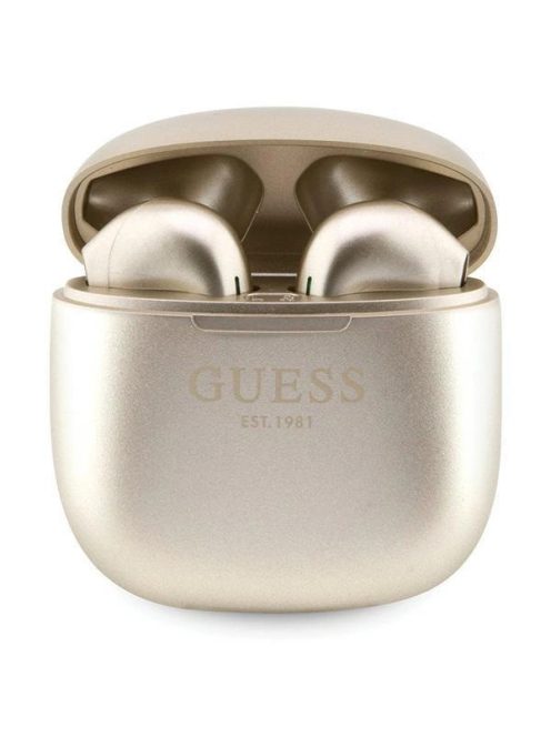 Guess GUTWST26PSD TWS Bluetooth headphones + docking station - gold Classic EST Logo