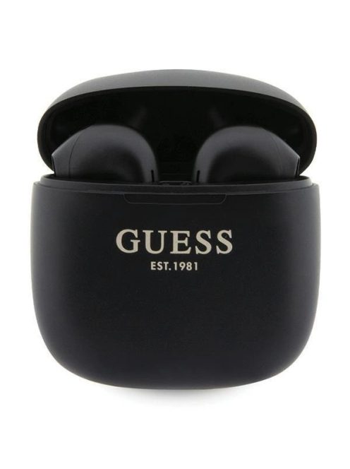 Guess GUTWST26PSK TWS Bluetooth headphones + docking station - black Classic EST Logo