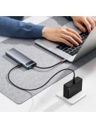 HUB 11in1 Baseus Metal Gleam Series USB-C to USB-C PD / 3x USB-A 3.0 / USB-A 2.0 / HDMI / VGA / AUX / RJ-45 / SD TF - gray