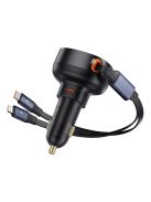 Baseus Enjoyment USB-C car charger with USB-C / Lightning 60W cable - black