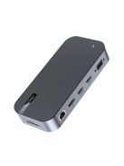 HUB Choetch M52 USB-C - USB-C PD/USB-C/USB-A/HDMI/VGA/DP/SD/TF/RJ45/AUX - gray