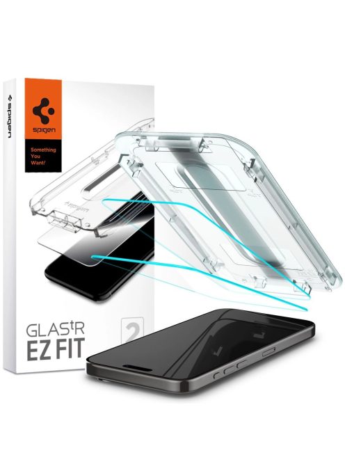 TEMPERED GLASS Spigen GLAS.TR "EZ FIT" 2-PACK IPHONE 15 PRO CLEAR