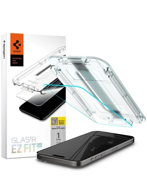 TEMPERED GLASS Spigen GLAS.TR "EZ FIT" IPHONE 15 PRO CLEAR