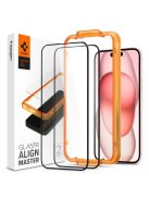 TEMPERED GLASS Spigen ALM GLASS FC 2-PACK IPHONE 15 PLUS BLACK