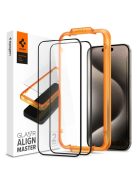 TEMPERED GLASS Spigen ALM GLASS FC 2-PACK IPHONE 15 PRO MAX BLACK