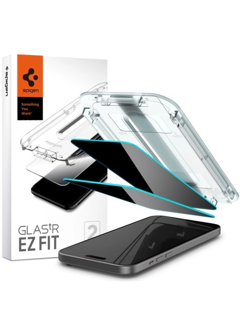 TEMPERED GLASS Spigen GLAS.TR "EZ FIT" 2-PACK IPHONE 15 PRIVACY