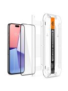 TEMPERED GLASS Spigen GLAS.TR "EZ FIT" FC 2-PACK IPHONE 15 PRO BLACK