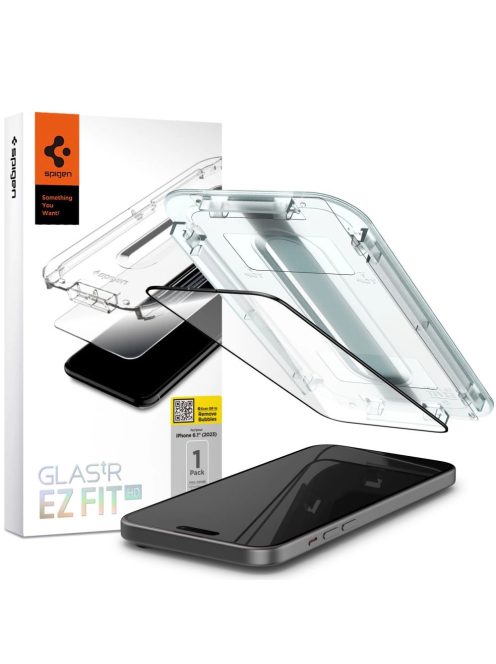 TEMPERED GLASS Spigen GLAS.TR "EZ FIT" FC IPHONE 15 BLACK