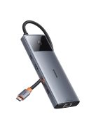 HUB 11in1 Baseus Metal Gleam Series USB-C to USB-C PD / USB-C / 3x USB-A / HDMI / AUX / RJ-45 / SD TF - gray