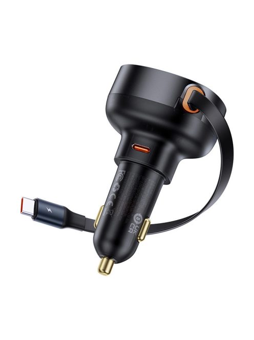 Baseus Enjoyment Pro USB-C (female) / USB-C (male) 60W car charger - black