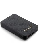 Guess Powerbank 15W GUPB5LP4GEGK 5000mAh black/black 4G Leather Metal Logo