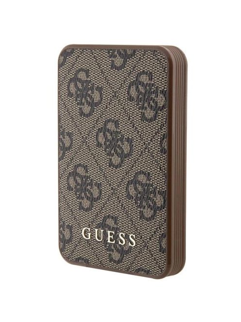 Guess Powerbank 15W GUPB5LP4GEGW 5000mAh brown/brown 4G Leather Metal Logo