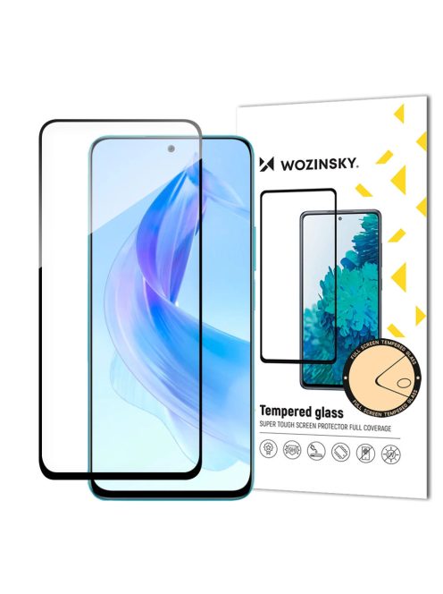 Durable Wozinsky Full Glue tempered glass for Honor 90 Lite/X50i, full screen with frame - black