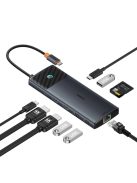 HUB 10in1 Baseus Metal Gleam Series USB-C to USB-C PD / USB-C / 3x USB-A / 2x HDMI / RJ-45 / SD / TF - black