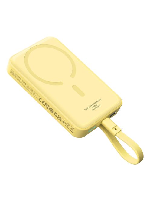 Baseus Magnetic Mini MagSafe 10000mAh 30W powerbank with built-in USB-C cable - yellow + Baseus Simple Series USB-C - USB-C 60W 0.3m cable