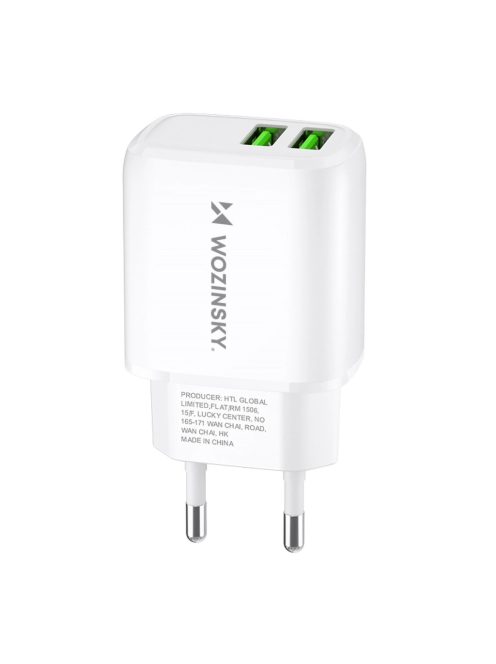 Wozinsky CUWCW 2.4A 2 x USB-A wall charger - white