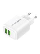 Wozinsky CUWCW 2.4A 2 x USB-A wall charger - white