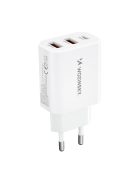 Wozinsky CWCUCW 30W USB-C / 2 x USB-A wall charger - white