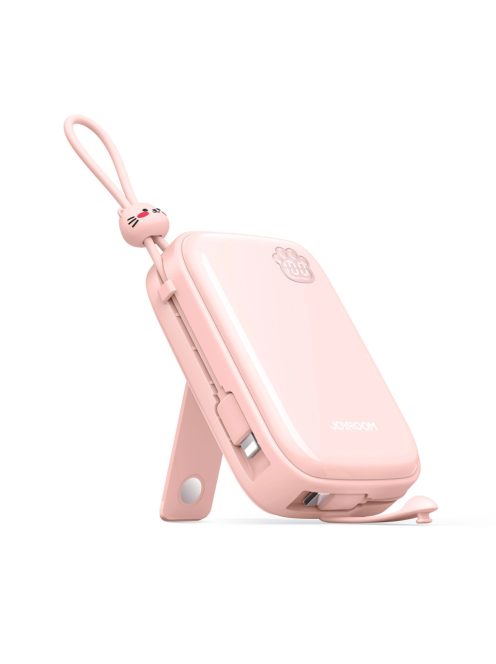 Powerbank Joyroom JR-L008 Plus Cutie Series 22.5W 20000mAh with stand + USB-A - USB-C cable - pink