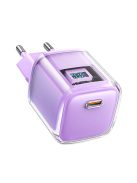 Acefast A53 PD 30W GaN USB-C charger with display - purple