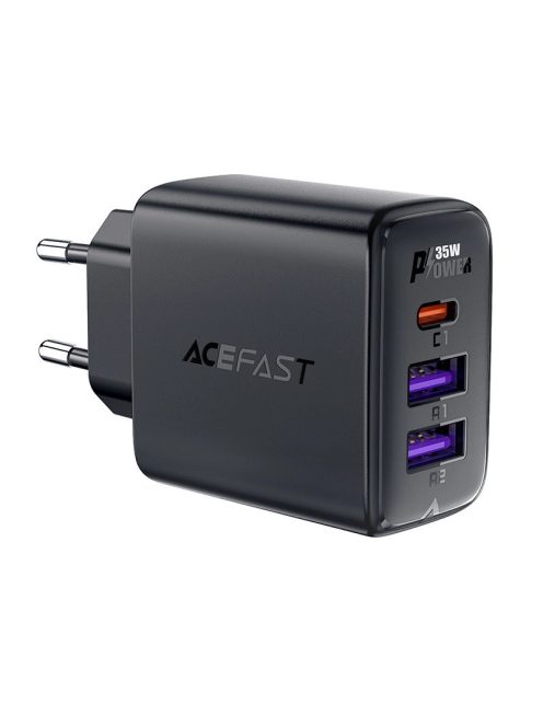 Acefast A57 PD 35W GaN charger 2 x USB-A + USB-C with 3 ports - black