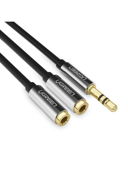 Ugreen AV123 headphone cable 3.5 mm minijack (male) - 2x 3.5 mm minijack (female) - black