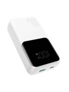 Joyroom JR-PBC07 20000mAh 30W mini power bank with USB-C and Lightning cables - white