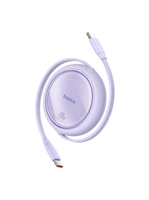 Baseus Free2Draw Mini USB-C - USB-C retractable cable 100W 1m - purple