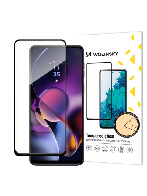 Wozinsky Tempered glass Full Glue for Motorola Moto G54 full screen with frame - black