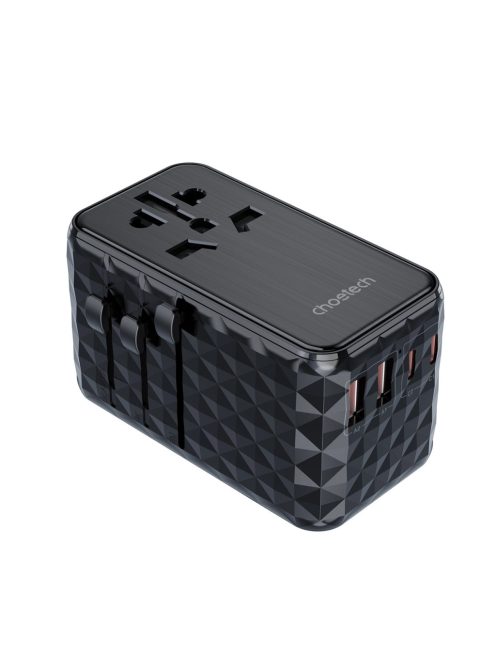 Choetech PD6028 EU / US / AUS / UK travel adapter 2x USB-C 2x USB-A 100W - black