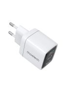 Choetech PD6051 2x USB-C PD 35W GaN wall charger with display - white