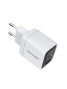 Choetech PD6052 USB-C USB-A PD 35W GaN wall charger with display - white