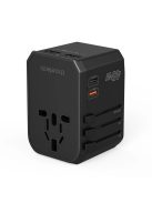 Choetech PD6045 USB-C USB-A 45W GaN Travel Charger with US EU UK AU Plugs - Black