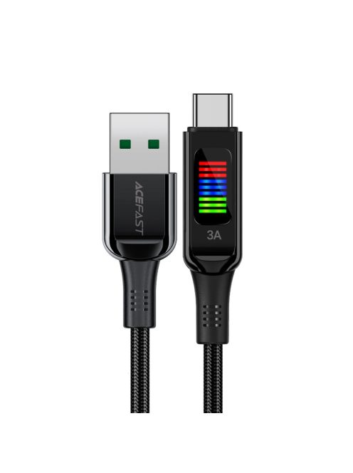 Acefast C7-04 USB-A USB-C 60W 1.2m cable with display - black