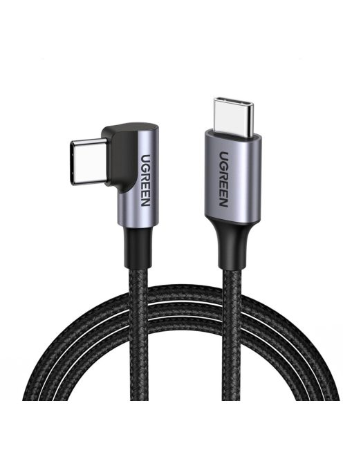 Ugreen US255 50122 USB-C (straight) / USB-C (angled) PD QC cable 60W 3A 0.5m - gray