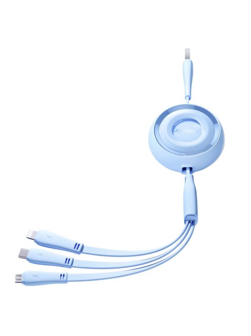 Joyroom Colorful Series S-A40 Cable Retractable 3in1 USB-A - USB-C / Lightning / Micro USB 1m - Blue