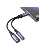 Joyroom SY-C02 2in1 DAC adapter USB-C to USB-C / 3.5 mm mini jack - black