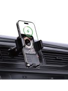 Dudao F19 clamp car holder with 15W inductive charger - black