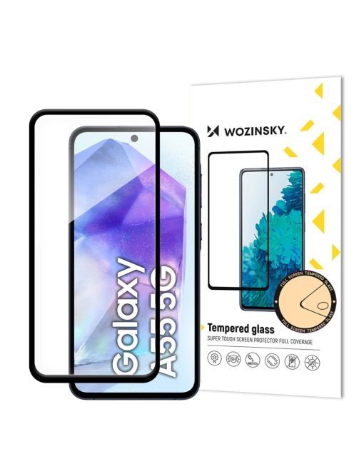 Wozinsky Tempered Glass Full Glue for Samsung Galaxy A55 with black frame