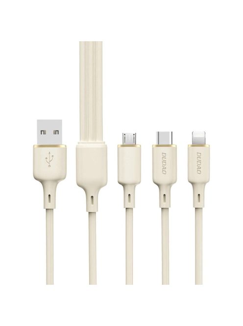 Dudao L7SE 3in1 cable USB-A - USB-C / Lightning / micro USB 66W 1.2m - beige