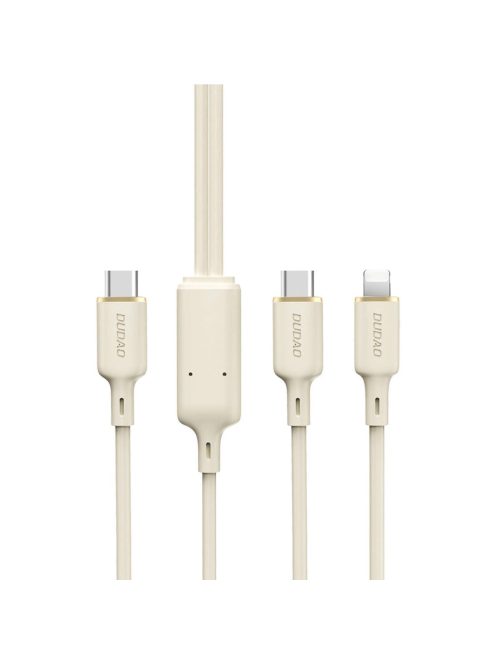 Dudao L7SF 2in1 cable USB-C - USB-C / Lightning 100W 1.2m - beige