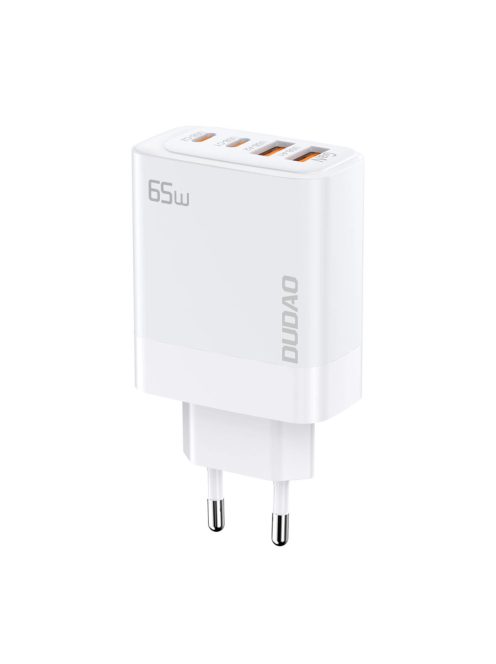 Dudao A65EU GaN network charger 2xUSB-A / 2xUSB-C PD 65W - white